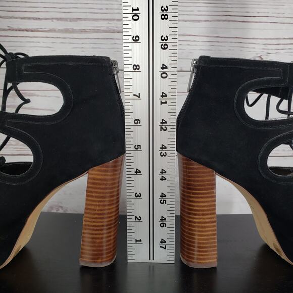 Vince Camuto Kamaye Women's Black Suede Lace Up Block Heel  Size 7.5 M - Picture 10 of 14